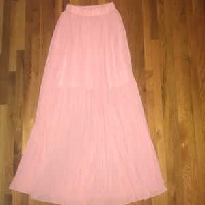 Pink maxi flowy skirt